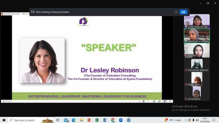 Diikuti 40 Peserta, Women Circle Network Laksanakan Seminar Enterpreneurial Leadership