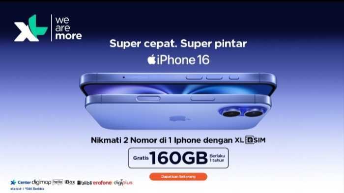 Beli iPhone 16, Nikmati Kuota Gratis Setahun dan Cashback Jutaan Rupiah dari XL Axiata