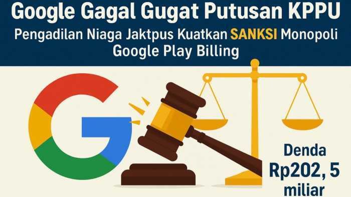 Google Wajib Bayar Rp202 Miliar, Usai Gagal Gugat Putusan KPPU Terkait Sanksi Monopoli Google Play Billing