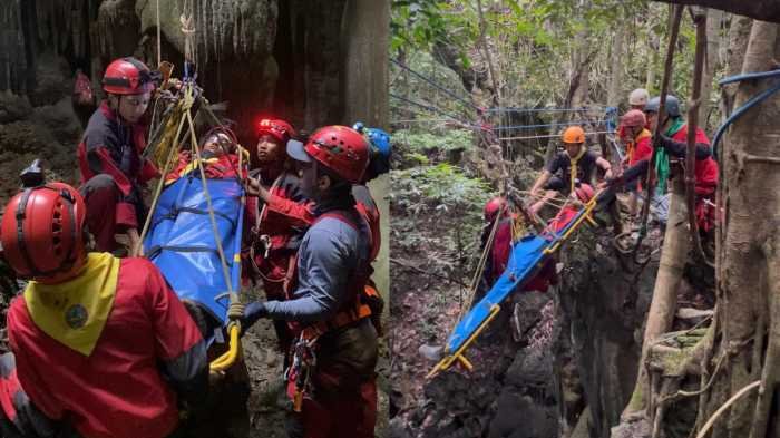 Mapala PNUP Makassar Berlatih Cara Penyelamatan di Goa Vertikal 