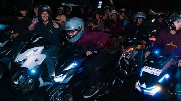 Komunitas Vario 160 Makassar Diajak Jajal Serunya Berkendara Malam Hari