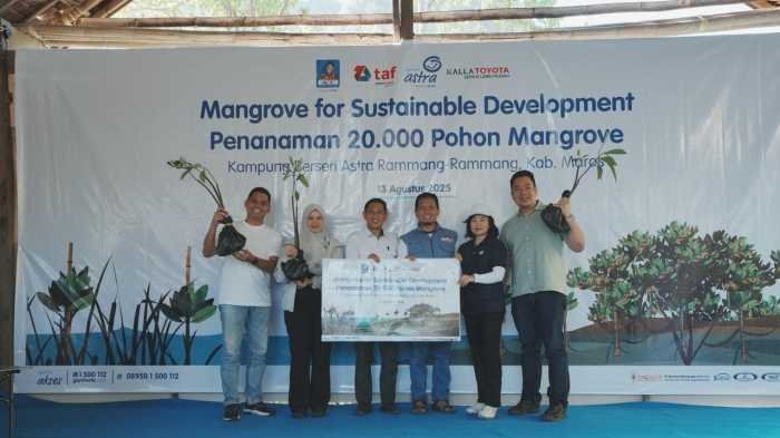 Astra Group dan Kalla Toyota Tanam 20.000 Bibit Mangrove di Rammang-Rammang