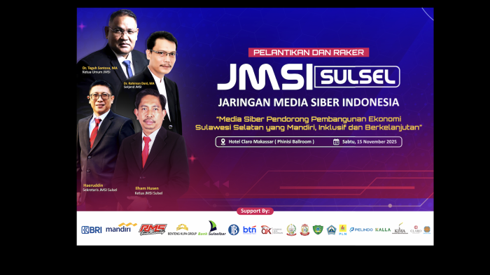 Pengda JMSI Sulsel Dilantik Besok di Hotel Claro 