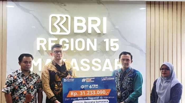 Sumbangan Pekerja BRI di Regional 15 Makassar Disalurkan untuk Korban Bencana Sumatera