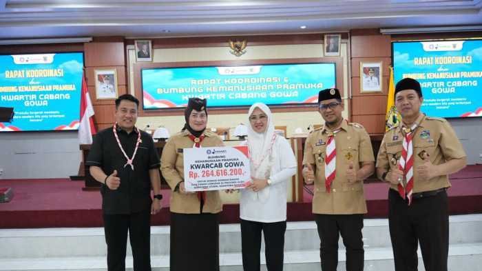 Bupati Talenrang dan Kwarcab Pramuka Gowa Galang Dana Kemanusiaan, Terkumpul Rp 264 Juta  