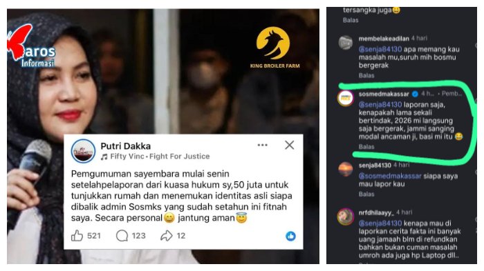 Putri Dakka Umumkan Sayembara Rp50 Juta Buru Identitas Admin Akun Instagram yang Fitnah Dirinya, Sosmed Makassar: Kenapa Lama Sekali