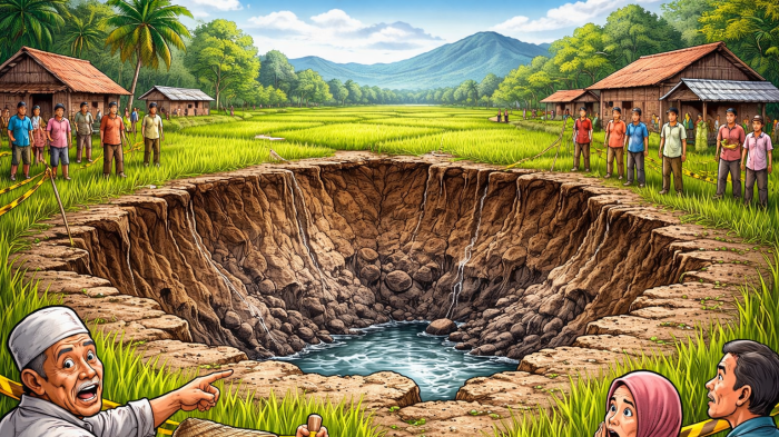 Apa Itu Sinkhole? Misteri Lubang Raksasa yang Tiba-Tiba Muncul di Sawah Warga Sumatera Barat