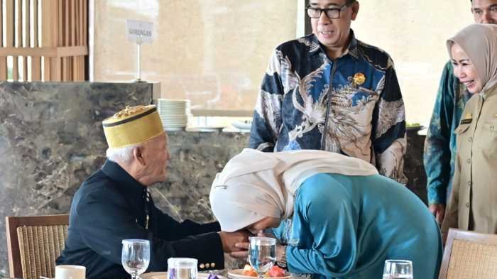 Pakai Baju Adat Biru, Wawali Makassar Hadiri Pengukuhan Pengurus Pusat Wija We Ummung Datu Larompong 