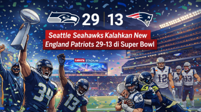 Hasil Super Bowl: Seattle Seahawks Kalahkan New England Patriots 29-13 di Levi’s Stadium