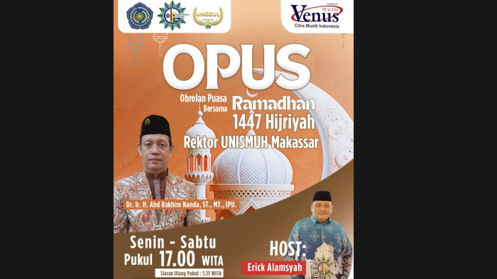 Sepanjang Ramadhan 1447 H Rektor Unismuh Kembali Berdakwah di Radio Venus