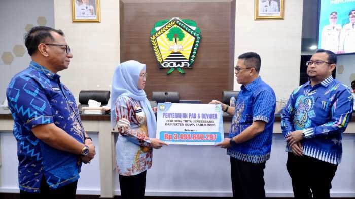 Perumda Tirta Jeneberang Setor Dividen Rp3,49 Miliar, Bupati Gowa Dorong Tingkatkan Pelayanan