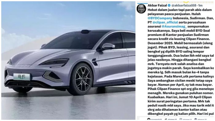 Mantan Aggota DPR Asal Sulsel Akbar Faizal Keluhkan Mobil Listrik BYD Miliknya 4 Bulan Rusak, Bakal Kirim Somasi