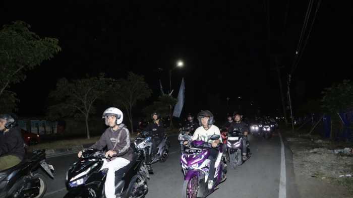 Asmo Sulsel Gelar Honda Jagoan Community Night Ride, Libatkan 300 Bikers di Makassar