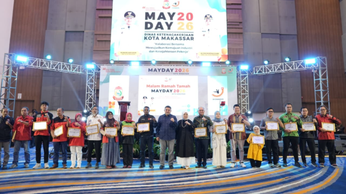Apresiasi Pekerja, Munafri-Aliyah Beri Penghargaan diMalam Ramah Tamah May Day 2026