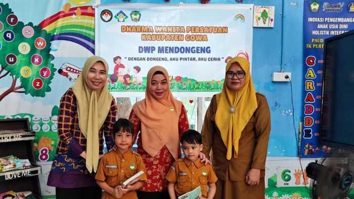 DWP dan Pokja Bunda PAUD Gowa Perkuat Literasi Anak Lewat Program Mendongeng