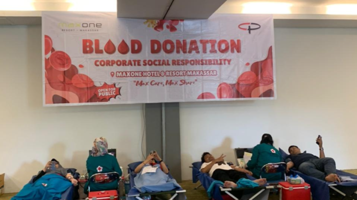 MaxOne Hotel Makassar Gelar Donor Darah, Terkumpul 83 Kantong