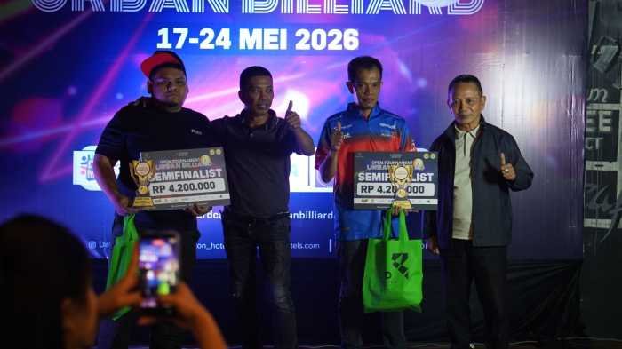 Rahmat Up Juara Tournament Urban Billiard 2026 di Hotel Dalton Makassar