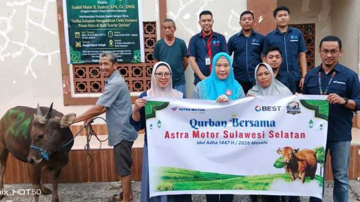 Asmo Sulsel Salurkan Sapi Kurban ke Masjid Darul Intiqal pada Idul Adha 1447 H