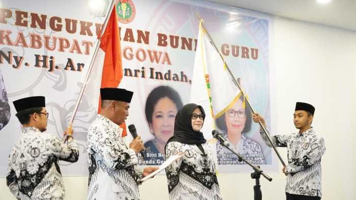 Andi Tenri Indah Dikukuhkan sebagai Bunda Guru PGRI Kabupaten Gowa 