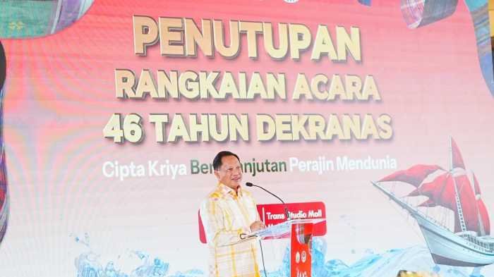 Mendagri Tito Karnavian Kenakan Wastra Sutra Gowa Saat Tutup Rangkaian Acara 46 Tahun Dekranas