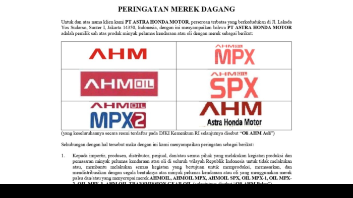 AHM Tegaskan Perlindungan Merek Oli Resmi, Asmo Sulsel Dukung Upaya Lindungi Konsumen