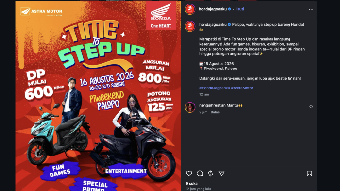 Honda Time to Step Up Bakal Meriahkan Palopo, Hadirkan Promo Motor hingga Games