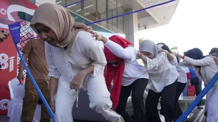 Semarak HUT RI ke-81, Pelindo Group Makassar Gelar Senam, Fun Games dan Bazar UMKM