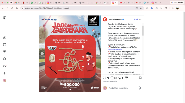 Yuk Ikut Kuis Jagoan Kemerdekaan, Astra Motor Sulsel Bagi Hadiah Rp500 Ribu untuk 5 Pemenang
