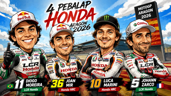 Empat Pebalap Honda Tembus 15 Besar MotoGP Aragon 2026, Diogo Moreira Terbaik