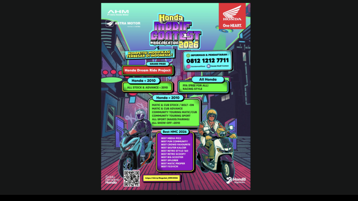 Honda Modif Contest 2026 Digelar 12 September di Maros, Catat Lokasi dan Rangkaian Acaranya