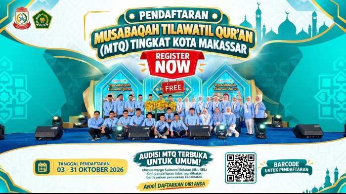 Kesra Makassar Buka Pendaftar Audisi MTQ 2026, Peserta se-Sulsel Bisa Ikut Gratis
