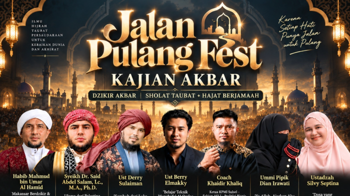 Jalan Pulang Series Bakal Digelar di Makassar, Hadirkan Habib Mahmud hingga Ustaz Derry Sulaiman